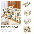 thumbnail image 2 of Yayeee Collapsible Cube Storage Bin with Lid Fabric Closet Decorative Basket with Handles, Beige Playful Stamp, 2 of 7