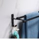 thumbnail image 4 of Toallero sin perforaciones Toallero de baño negro Percha de baño Toallero de baño de doble varilla Negro 60 cm ER, 4 of 4