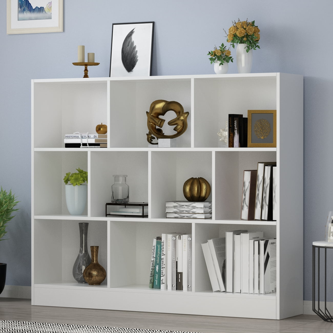 7 Cube Modern Book Shelves Storage Shelf Bookcase Display Unit Stand Organizer