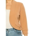 thumbnail image 5 of Moa Collection Women's Plus Size Casual 3/4 Sleeve Bolero Open Front Cardigan Jacket Blazer, Female, 5 of 6
