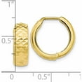 thumbnail image 4 of 10k Polished and Diamond-cut Hinged Hoop Earrings (16x16.75), 4 of 5