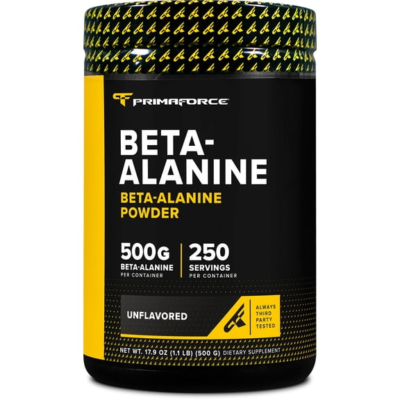 Primaforce Beta Alanine Powder 500 Grams (1.1lbs) Unflavored - Pre Workout and Post Workout Supplement