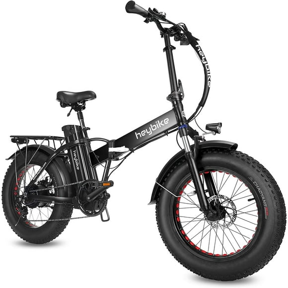 Heybike Mars Vélo Électrique Pliable 20" x 4.0 Gros Pneu Vélo Électrique avec Moteur 500W, Batterie Amovible 48V 12.5AH et Double Amortisseur pour Adultes, Shimano 7 Vitesses