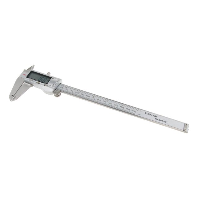 Calibrador a vernier digital de acero inoxidable Lectura de mm / pulgadas, adecuado para medir 0-200mm kusrkot Regla de precisión de Vernier Vernier