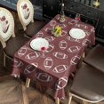 thumbnail image 6 of Maroon Footballs Pattern Rectangle Tablecloth 60"x102",Waterproof Polyester Rectangle Table Cloth, Wipeable Spillproof Polyester Tablecloth for Dining, Camping, Indoor and Outdoor, 6 of 6