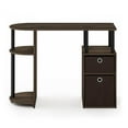 thumbnail image 3 of Furinno 15111 JAYA Simplistic Computer Study Desk with Bin Drawers, Columbia Walnut/Black/Dark Brown, 3 of 6