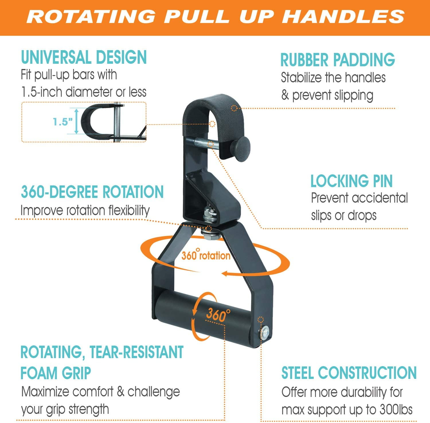 Mirafit rotating pull up handles new arrivals