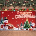 thumbnail image 4 of Christmas Theme Merry Christmas Banner Red Background Christmas Party Banner Snowman Design Gift Box Holiday Banner for Christmas Party Home Decoration Family Gathering, 4 of 7