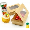 thumbnail image 4 of Kraft Paper Packaging Box, 50 Pieces Salad Carton, Takeout Food Cardboard Box, Kraft Paper Lunch Box for Cooked Meals, Salads, Food Packaging (500ML), 4 of 5