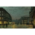 thumbnail image 2 of John Atkinson Grimshaw 24x17 Gold Ornate Framed and Double Matted Museum Art Print Titled - Boar Lane, Leeds by Lamplight (1881), 2 of 4