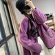 thumbnail image 5 of Abrigos de felpa para mujer, de manga larga, lisos, con diseño de encaje, cuello en V, cárdigans de polar, chaquetas vintage informales de gran tamaño, blusas holgadas para mujer, 5 of 5