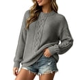 thumbnail image 4 of Tqcoqu Womens Fall Oversized Cable Knit Chunky Loose Fit Sweaters Tops, Long Sleeve Crew Neck Casual Pullover Tops,Women's S-XXXL, 4 of 4