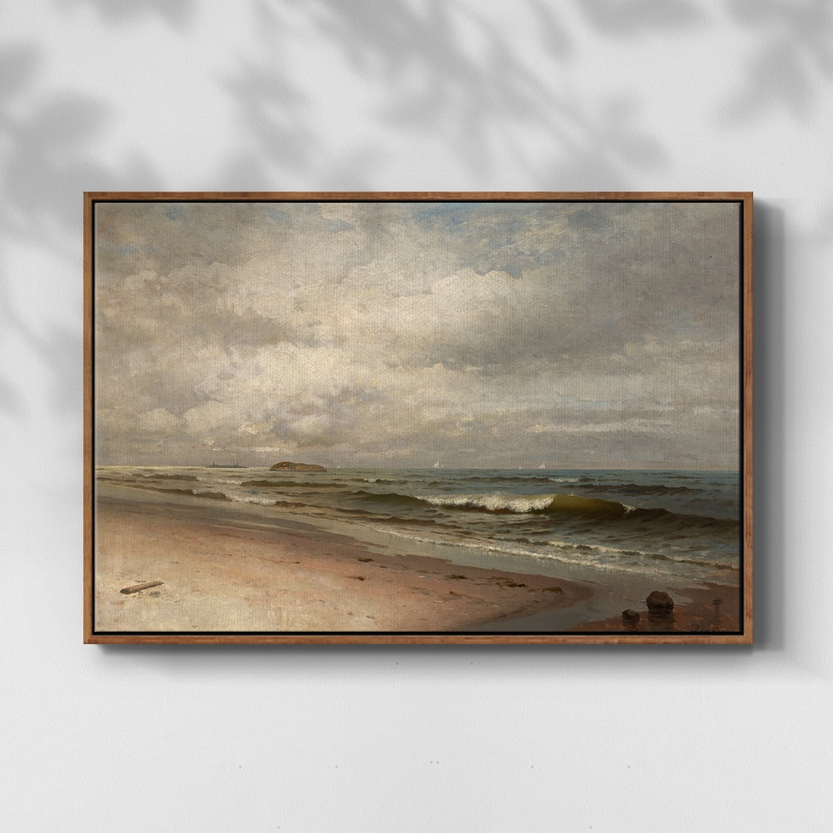 Vintage Landscape-MV By Wexford Home Framed in Walnut Wood Gallery Wrapped Canvas 25 in. x 37 in.
