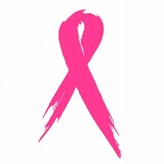 2x Breast Cancer Awareness Ribbon Car Vinyl Decal Sticker 3" x 5" Fuchsia Pink