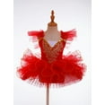 thumbnail image 5 of TiaoBug Kids Girl Ruffle Flying Sleeve Ballet Tutu Dress Ballerina Costume Dancewear, 5 of 7