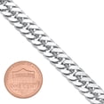 thumbnail image 4 of 8.5mm Chunky Rhodium Plated Flat Cuban Link Curb Chain Necklace, 24 inches + Gift Box, 4 of 7
