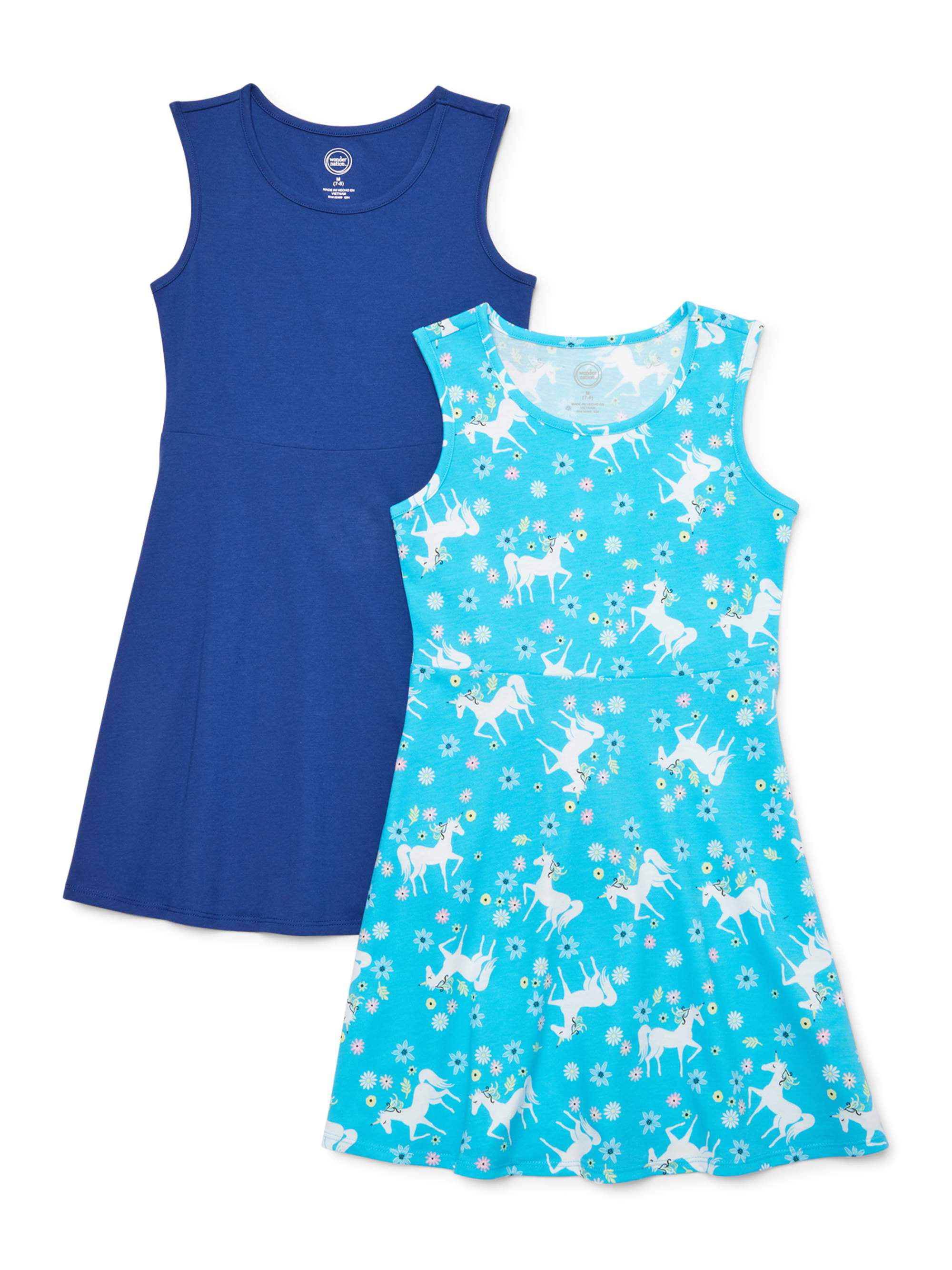 Wonder Nation - Wonder Nation Girls Spring Summer Tank Play Dress, 2-Pack,  Sizes 4-18 & Plus - Walmart.com - Walmart.com