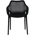 thumbnail image 4 of Pemberly Row Chaise de Salle à Manger d'Extérieur Moderne Noire pour Patio (Ensemble de 4), 4 of 6