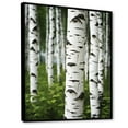 thumbnail image 2 of Designart "White Green Birch Tree III" Landscape & Nature Floater Framed Wall Art Living Room, 2 of 7