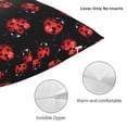 thumbnail image 3 of Pofeuu Beautiful Red Ladybug Print Double-sided plush pillowcase Square Throw Pillow Covers Pillows Cover for Living Room Bedroom Sofa Couch Cushion Cover（No pillow core）-12"x12", 3 of 7
