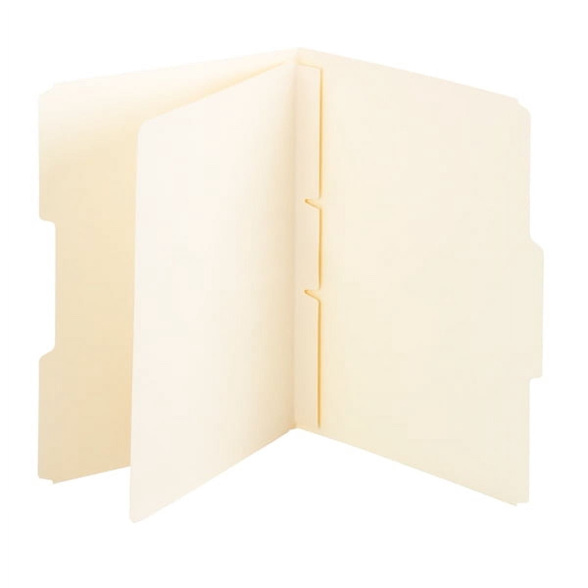 Smead 68021 Self-Adhesive Prepunched Folder Dividers with 1 Fastener - Letter, Manila (100/Box)