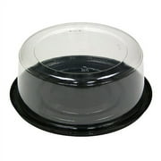Pactiv PWP PET Plastic 6" Round Cake Container Clear Dome, Black Base | 100/Case