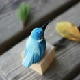 thumbnail image 3 of Handmade Wooden Carved Bird Decor by Keaiart, Sculpted Hand-Painted Bird Figurines Small Home Decor Bird Statue Shelf Decor BFF Gifts for Bird Lovers(Blue Kingfisher), 3 of 5