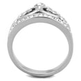 thumbnail image 3 of High polished (no plating) Stainless Steel Ring with Top Grade Crystal in Clear for Women Clear Stone Color Style TK1821 Size 6, 3 of 4