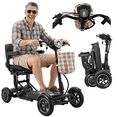 thumbnail image 1 of Trottinette de Mobilité Électrique Motorisée pour Adultes, 3 Options de Vitesse + Marche Arrière, Siège Grand Amélioré avec Accoudoirs - Noir Mat, 1 of 12