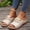 Beige, variant on Womens Slide Wedge Sandals, Comfortable Peep Toe Arch Support Summer Casual Trendy Slip-On Shoes Brown US10