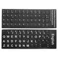 thumbnail image 1 of Unique Bargains English & French Keyboard Stickers Universal Keyboard Cover Frosted, Black Background White Lettering 2 Pack, 1 of 5