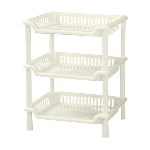 Estante de baño rectangular de tres capas Yyuenw, estante de almacenamiento de plástico para baño, estante de almacenamiento para baño y cocina, estante de pie, ofertas de liquidación de hoy, Prime