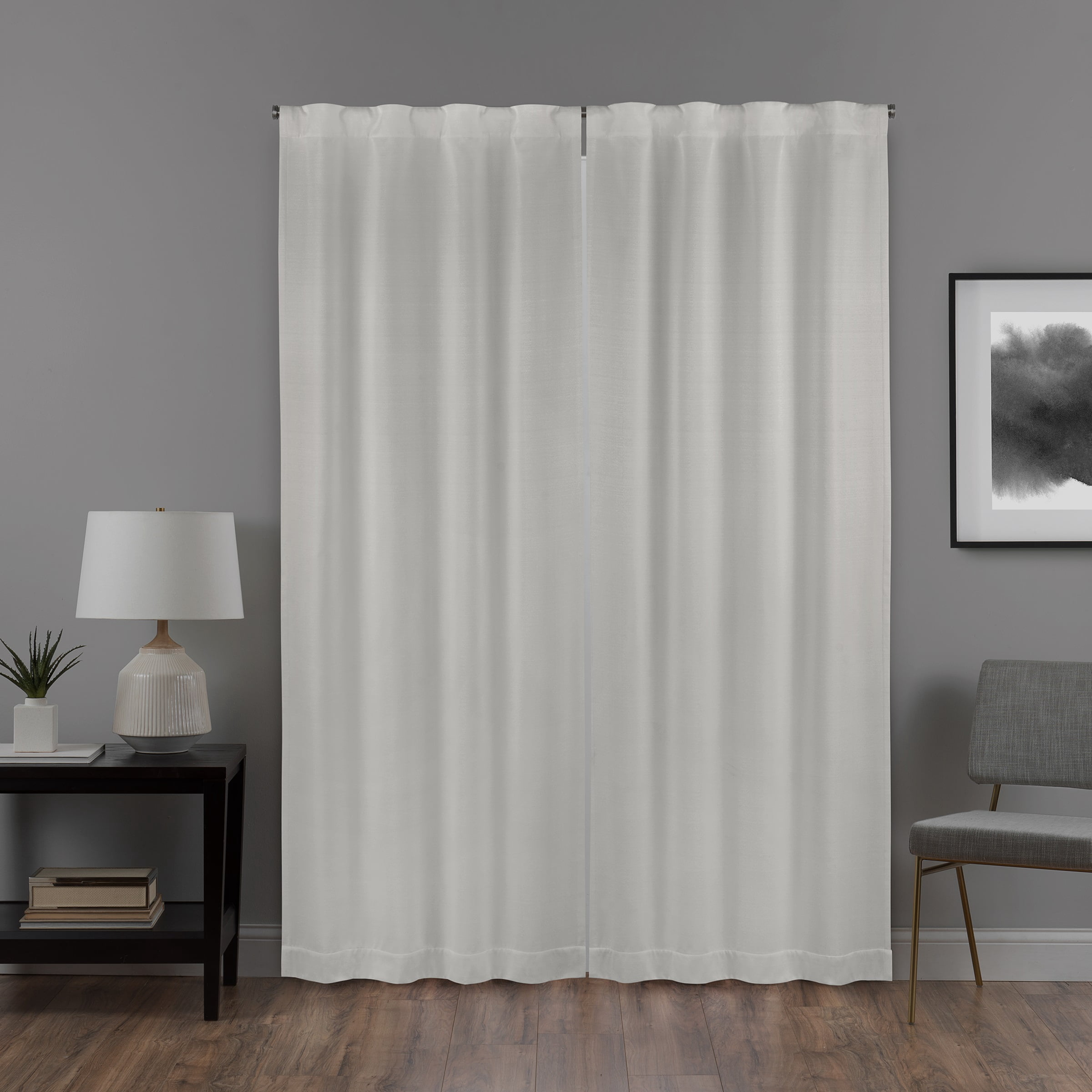 Eclipse Draft Stopper Summit Solid 40 x 108 Curtain Panel in White
