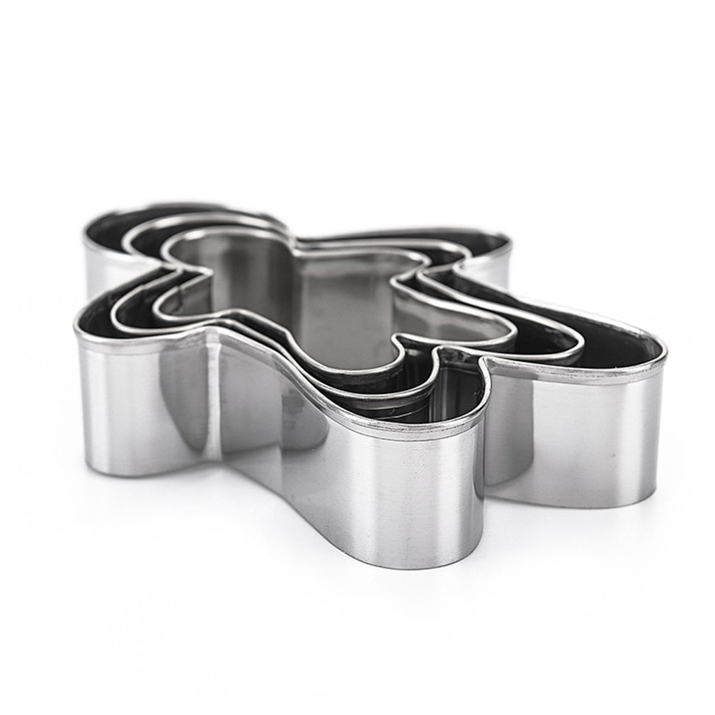 OCDAY 3PCS Stainless Steel Gingerbread Man Cookie Moulds Durable