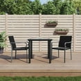 thumbnail image 1 of vidaXL 3 Piece Garden Dining Set with Cushions Poly Rattan and Steel, 1 of 5