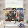 thumbnail image 6 of FREEAMG 36 Inch Length Kitchen Curtains Pirate Captain Cat 2 Panels Half Window Sheer Curtains Rod Pocket Farmhouse Short Drapes for Bathroom Cafe Basement, 6 of 7