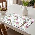 thumbnail image 6 of Placemat, Pioneer Flower Floral Print Pattern Place Mats Table Mat Set Of 2, PVC Washable Placemats for Party Kitchen Dining Decoration, 18x12 Inch, Fade Resistant, 6 of 6