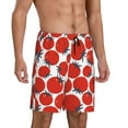 thumbnail image 2 of Kdxio Hand Drawn Tomatoes Print Mens Sleep Shorts Bottoms Soft Comfy Pajama Wear Pants with Drawstring Pockets, 2 of 7