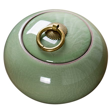 MIPCASE Ceramic Storage Jar Light Green Airtight Lid Perfect for Loose-Leaf Tea and Herbs
