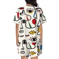 thumbnail image 4 of Womens Pajama Sets With Pocket, abstract eyes Lounge Sets Short Sleeve Sleepwear PJ Sets for Women, 4 of 6