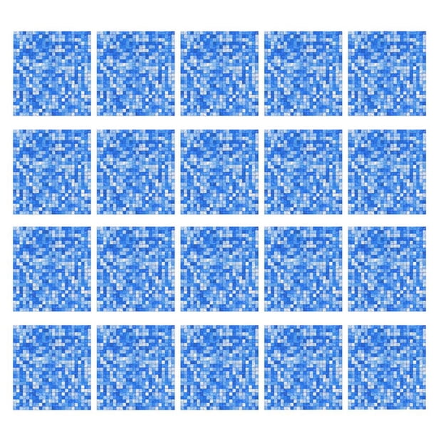 20 Unids Calcomanías Autoadhesivos Arte Mosaico cinturo Línea Etiqueta Azul