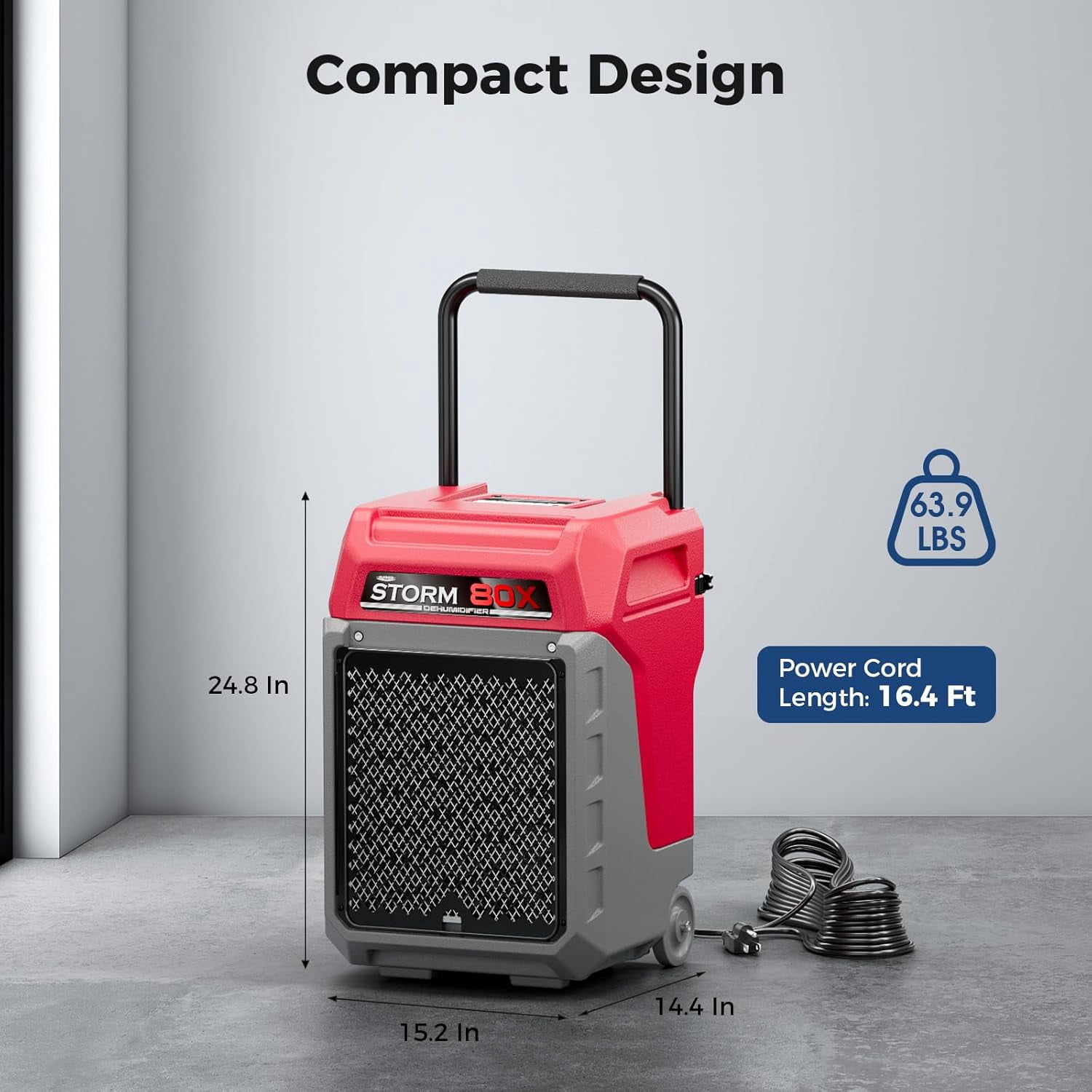 ALORAIR  Commercial Dehumidifier 170 Pints LGR Dehumidifier with Pump & Drain Hose, Portable Insutrial Dehumidifier for Basments, Home, Job Sites, Fit for 2,100 Sq.Ft Space with Wheels