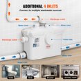 thumbnail image 3 of VEVOR Macerating Toilet System with Powerful 800W Macerator Pump, Rear Discharge and Upflush Toilet For Basement, Dual Flush Water Disposal, Macerating Toilet System Kit with 4-Inlet, Space Saving, 3 of 9
