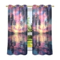 thumbnail image 6 of Yayeee Window Curtains Light Filtering 63"x52" Grommet Panel Pair Home Living Room Decor, Sunset Landscape, 6 of 7