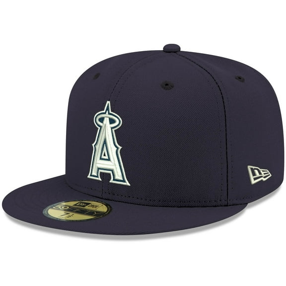 Men's New Era Navy Los Angeles Angels White Logo 59FIFTY Fitted Hat