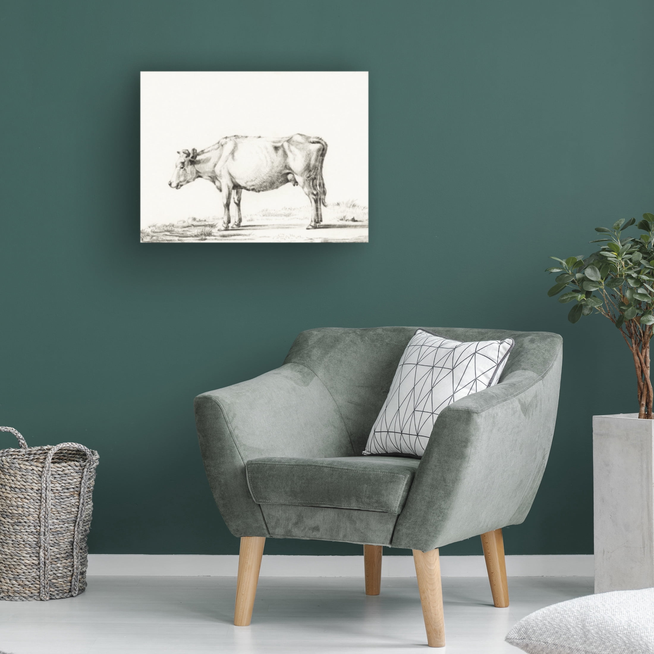 Trademark Fine Art Jean Bernard  Bernard Cow Sketch II Canvas Wall Art
