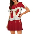 thumbnail image 1 of Saiise Motif Bonne Année 2025 Chemise de Nuit à Manches Courtes Col Rond Mignonne Robe de Nuit Confortable, 1 of 6