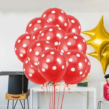 TEHAUX 25 Pcs Decorations Dots Balloons Red Balloon Pack of Balloons 25pcs