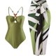 thumbnail image 1 of Trajes de baño de una pieza para mujer con pareo de playa para cubrir faldas largas, trajes de baño de dos piezas con estampado vintage, 1 of 4