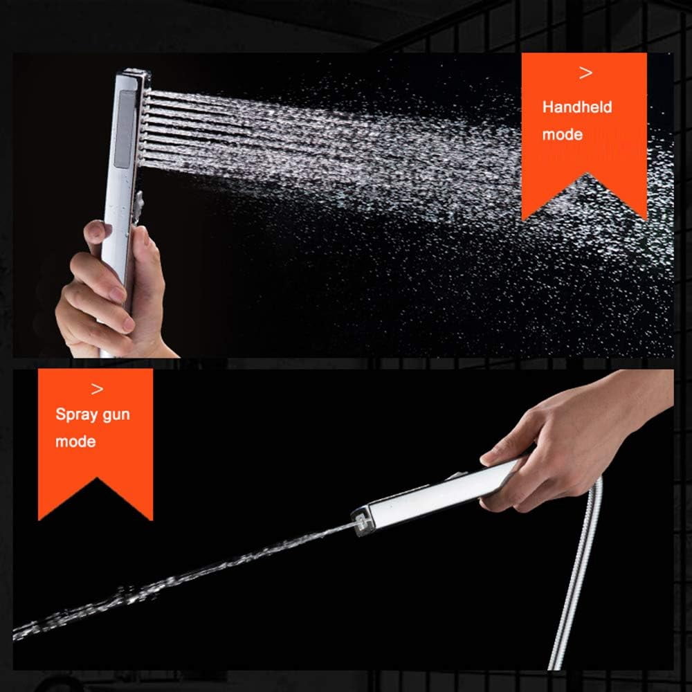 Handheld Shower Rain Head 2 Spray Settings Massage Spa ABS Shower Bathroom Shower Accessories Pressurized Water-Saving Shower Faucet,Chrome